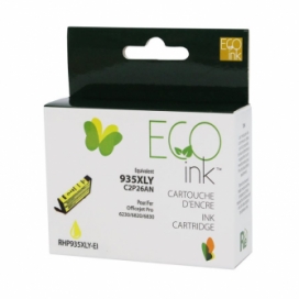 Réusinée HP 935XL (C2P26AN). Cartouche d'encre. Rendement élevé. Jaune. EcoInk