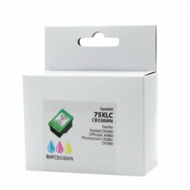 Réusinée HP 75XL (CB338WN). Cartouche d'encre. Rendement élevé Couleur. Premium Ink