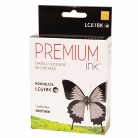 Brother LC61BK. Cartouche compatible. Rendement élevé. Noir. Premium Ink