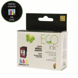 Réusinée HP 65XL (N9K03AN). Cartouche d'encre. Couleur. EcoInk