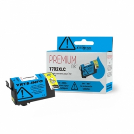 Epson 702XL (T702XL220). Cartouche compatible. Rendement élevé. Cyan. Premium Ink