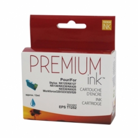 Epson 125 (T125220). Cartouche compatible. Cyan. Premium Ink