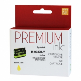 Compatible HP 933XL (CN056AN). Cartouche. Rendement élevé. Jaune. Premium Ink