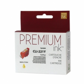 Canon CLI-221Y (2949B001). Cartouche compatible. Jaune. Premium Ink