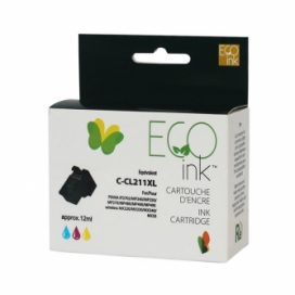 Canon CL-211XL (2975B001). Cartouche réusinée. Rendement élevé Couleur. EcoInk