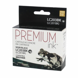 Brother LC203BK. Cartouche compatible. Noir. Premium Ink