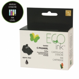 Canon PG-240XL (5206B001). Cartouche réusinée. Rendement élevé. Noir. EcoInk