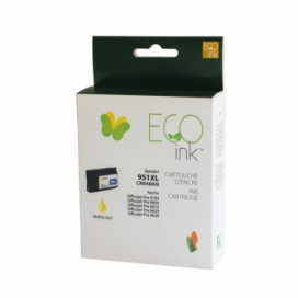 Réusinée HP 951XL (CN048AN). Cartouche d'encre. Rendement élevé. Jaune. EcoInk