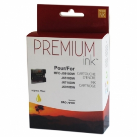 Brother LC79Y. Cartouche compatible. Rendement élevé. Jaune. Premium Ink