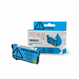 Epson 802XL (T802XL220-S). Cartouche compatible. Rendement élevé. Cyan. Premium Ink