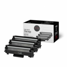 Brother TN760. Cartouches de toner compatibles. Rendement élevé. Noir. Emballage écono (3)