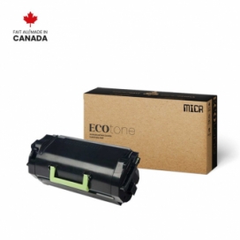 Lexmark 621H (62D1H00). Cartouche de toner MICR réusinée. Rendement élevé. Noir. Ecotone