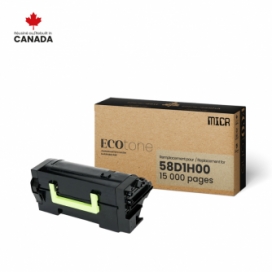 Lexmark 581H (58D1H00). Cartouche de toner MICR réusinée. Rendement élevé. Noir. Ecotone