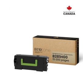 Lexmark B281H00. Cartouche de toner réusinée. Rendement élevé. Noir. Ecotone