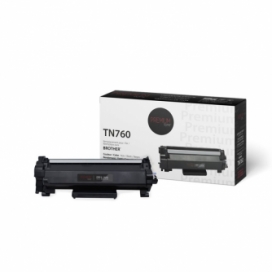 Brother TN760. Cartouche de toner compatible. Rendement élevé. Noir. Premium Tone