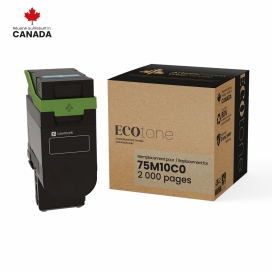 Lexmark 75M10C0. Cartouche de toner réusinée. Rendement régulier Cyan - Ecotone