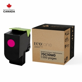 Lexmark 701M (70C10M0). Cartouche de toner réusinée. Magenta. Ecotone