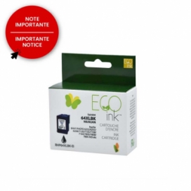 Remanufactured HP 64XL (N9J92AN). Black ink Cartridge High Yield. EcoInk