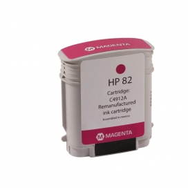 Remanufactured HP 82 (C4912A). High Yield Magenta Wide Format Ink Cartridge.