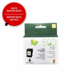Remanufactured HP 67XL (3YM57AN). Black ink Cartridge High Yield. EcoInk