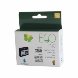 Remanufactured HP 933XL (CN054AN).Cyan Ink Cartridge High Yield. EcoInk