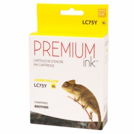 Brother LC75Y. Compatible Yellow Ink Cartridge High Yield. Premium Ink