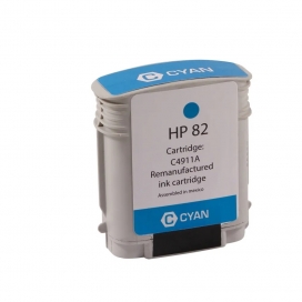 Remanufactured HP 82 (C4911A). High Yield Cyan Wide Format Ink Cartridge.