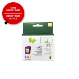 Remanufactured HP 67XL (3YM58AN). Color Ink Cartridge High Yield. EcoInk