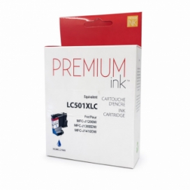 Brother LC501XLC. Compatible Cyan Ink Cartridge. High Yield Premium Ink