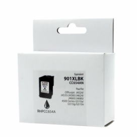 Remanufactured HP 901XL (CC654AN). Black ink Cartridge High Yield. EcoInk