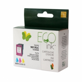 Remanufactured HP 901XL (CC656AN). Color Ink Cartridge High Yield. Premium Ink