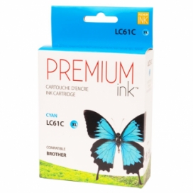 Brother LC61C. Compatible Cyan Ink Cartridge High Yield. Premium Ink
