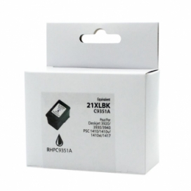 Remanufactured HP 21 (C9351A). Black Ink Cartridge. Premium Ink