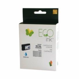 Remanufactured HP 951XL (CN046AN).Cyan Ink Cartridge High Yield. EcoInk