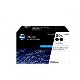 Original HP 80A (CF280AD1). Black Toner Cartridge. Dual Pack