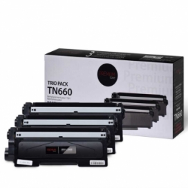 Brother TN660. Compatible Black Toner Cartridge High Yield / Value Pack (3)