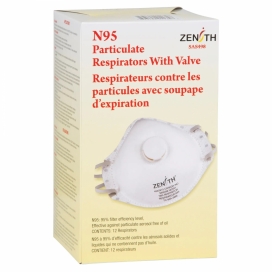 ZENITH. Respirateur contre les particules, N95, certifié NIOSH, avec soupape @12