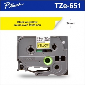 Brother™ TZe651 Black / Yellow 24mm