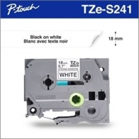 Brother™ TZeS241 Black / White Extra Strength Adhesive 18mm