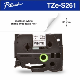 Brother™ TZeS261 Black / White Extra Strength Adhesive 36mm