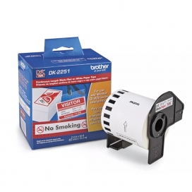 Brother DK2251 Ruban continu blanc avec texte rouge ou noir - 2,4 po x 50 pi (62 mm x 15,2m)