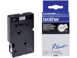 Brother™ TC201 - Ruban pour étiqueteuse 12 mm, noir sur blanc