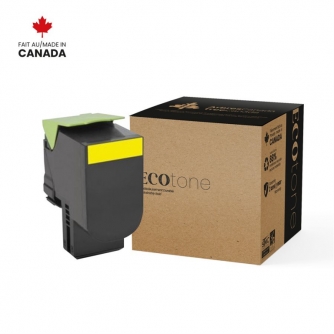 Lexmark C231HY0. Cartouche de toner réusinée. Rendement élevé. Jaune. Ecotone