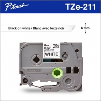 Brother™ TZe211 Noir / Blanc 6mm