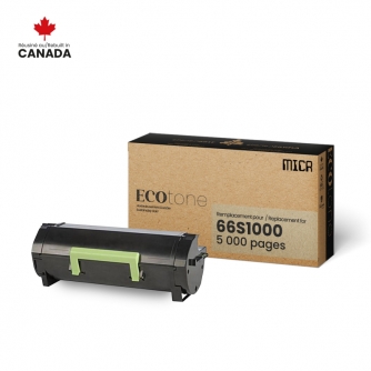 Lexmark 66S1000. Cartouche de toner MICR réusinée. Noir. Ecotone