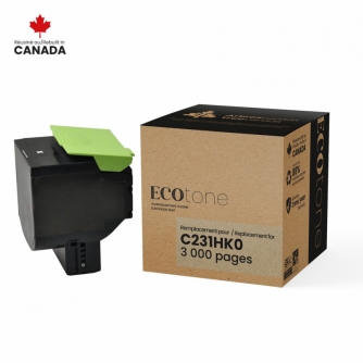 Lexmark C2310K0. Cartouche de toner réusinée. Noir Ecotone