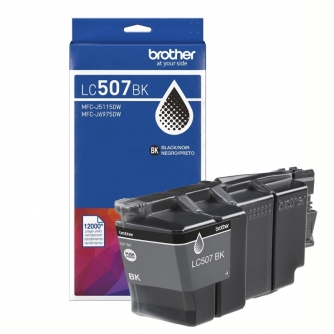 Brother LC507BK. Cartouche d'encre originale noir, rendement ultra élevé Brother LC507BK. Cartouche d'encre originale noir, rendement ultra élevé