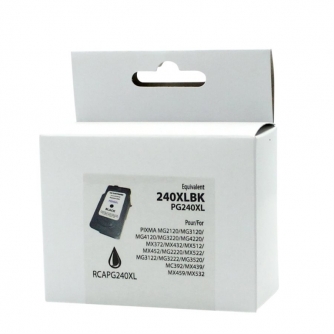 Canon PG-240XL (5206B001). Cartouche réusinée. Rendement élevé. Noir. Premium Ink