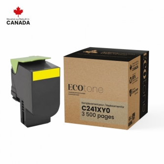 Lexmark C241XY0. Cartouche de toner réusinée. Rendement très élevé. Jaune. Ecotone