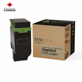 Lexmark 75M10K0. Cartouche de toner réusinée. Rendement régulier Noir - Ecotone